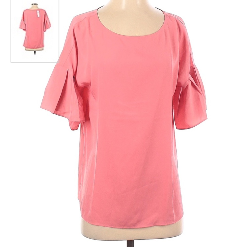 Pink Ann Taylor Boatneck Flare Sleeve Top